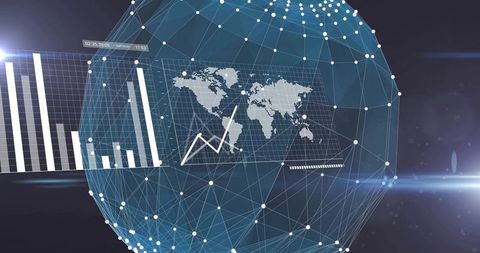 Global data visualization in high-tech digital sphere