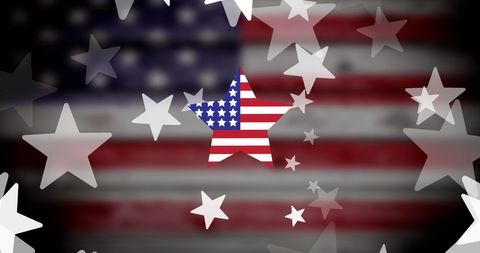 Stars over Blurred American Flag Background for Patriotic Themes - Download Free Stock Images Pikwizard.com