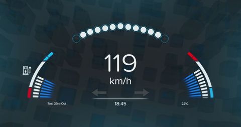 Futuristic Car Dashboard Interface with Speed Display - Download Free Stock Images Pikwizard.com