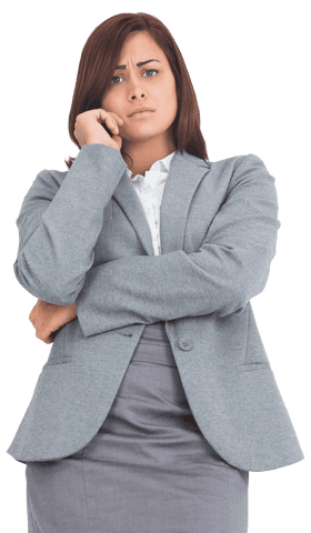 caucasian businesswoman in grey suit on transparent background - Download Free Stock Videos Pikwizard.com