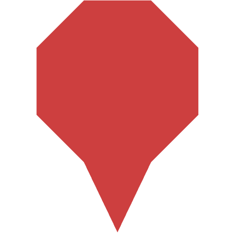 Geometric red abstraction on transparent background