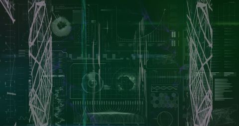 Digital Network Interface with Data Analysis - Download Free Stock Images Pikwizard.com