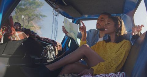 Young Couple Enjoying Road Trip Adventure in Classic Car - Download Free Stock Images Pikwizard.com