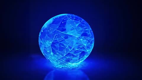 Pulsing Crystal Sphere with Glowing Blue Light
