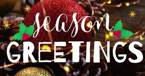 Festive Season Greetings with Christmas Ornament Design