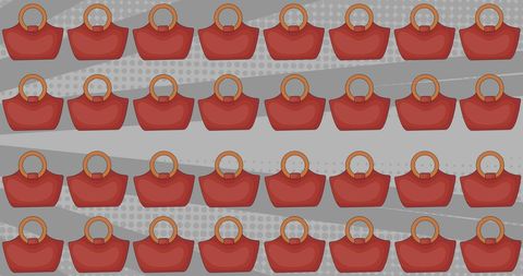 Sleek Red Tote B Imagery Dancing Across Stylish Background