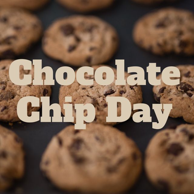 Celebrating Chocolate Chip Day with Fresh Chocolate Chip Cookies Close-Up - Download Free Stock Templates Pikwizard.com