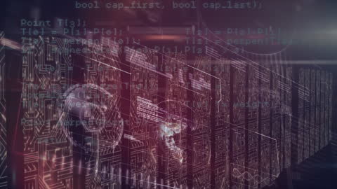 Data Processing and Global Connections in Server Room Animation