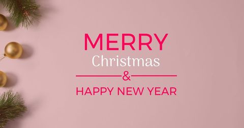 Elegant Christmas and New Year Greetings with Ornaments