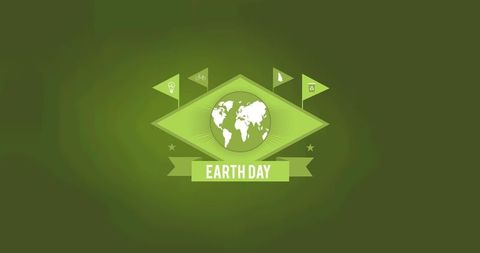 Earth Day Banner with Green Globe Design