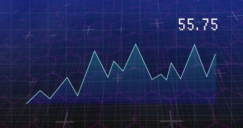 Fluctuating Line Graph with Digital Interface Over Grid