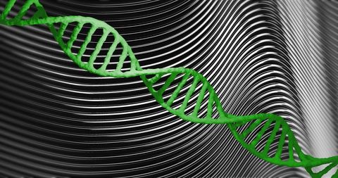 Green DNA Strand Overlay with Black and White Scifi Background - Download Free Stock Images Pikwizard.com