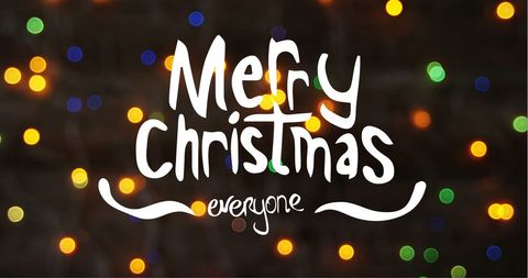 Festive Christmas Greetings With Colorful Fairy Lights