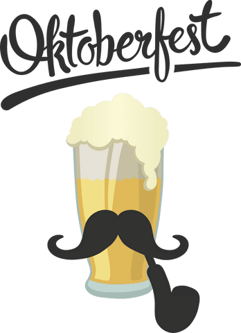 oktoberfest beer glass with mustache transparent graphic - Download Free Stock Videos Pikwizard.com