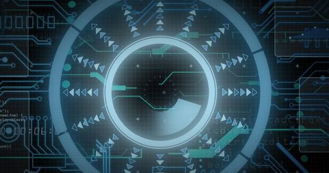 Futuristic Data Processing Interface with Digital Scope - Download Free Stock Images Pikwizard.com