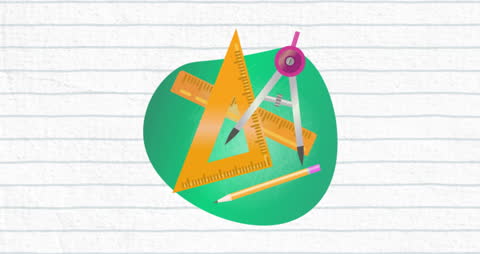 Geometric Tools on Lined Background Indicative of Education