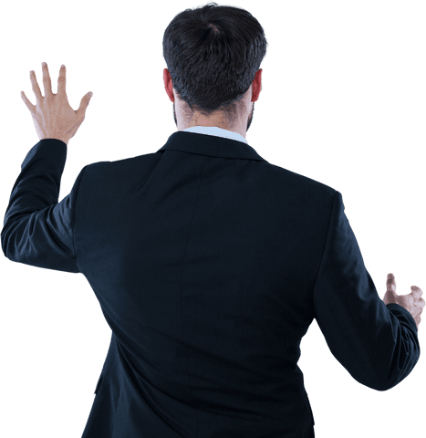 transparent tech businessman simulating digital interaction - Download Free Stock Videos Pikwizard.com