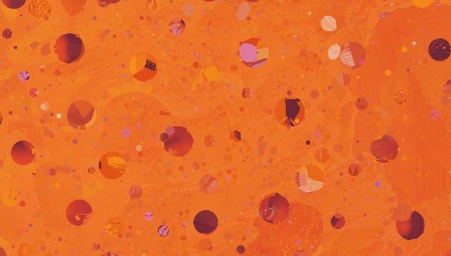 Dynamic Orange Abstract Pattern with Geometric Shapes