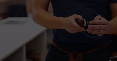 Paying with smartwatch in modern commercial setting