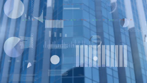 Futuristic Data Processing Over City Landscape