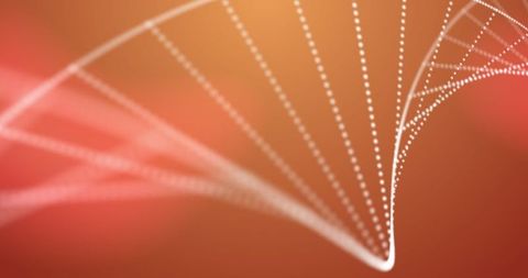 Abstract DNA Structure On Vibrant Orange Background - Download Free Stock Images Pikwizard.com