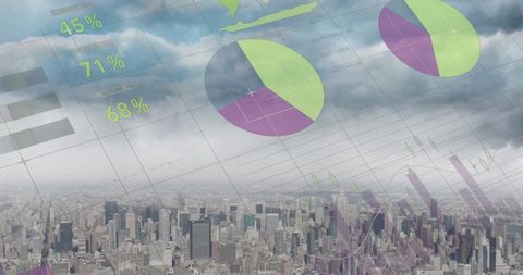 Futuristic Data Analysis Over Cityscape Illustration - Download Free Stock Images Pikwizard.com