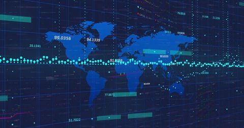 Global Financial Data Analysis with World Map Interface - Download Free Stock Images Pikwizard.com