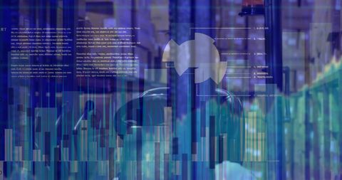 Abstract Data Processing Over Industrial Warehouse - Download Free Stock Images Pikwizard.com