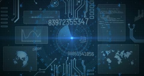 Digital Circuit and Data Processing with Global Connections - Download Free Stock Images Pikwizard.com