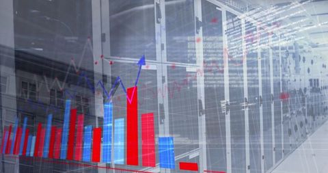Digital Data Analysis with Increasing Bar Graphs on Servers - Download Free Stock Images Pikwizard.com