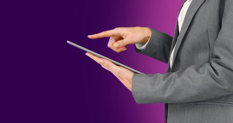 Businesswoman Navigating Tablet with Digital Technology - Download Free Stock Images Pikwizard.com