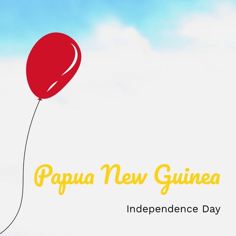 Papua new guinea independence day celebration with red balloon art