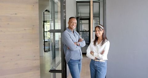 Confident Business Colleagues in Modern Office Environment