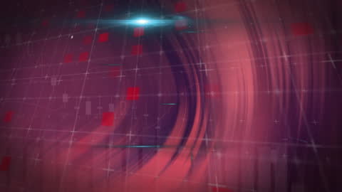 Abstract Digital Financial Chart with Red Wave Patterns