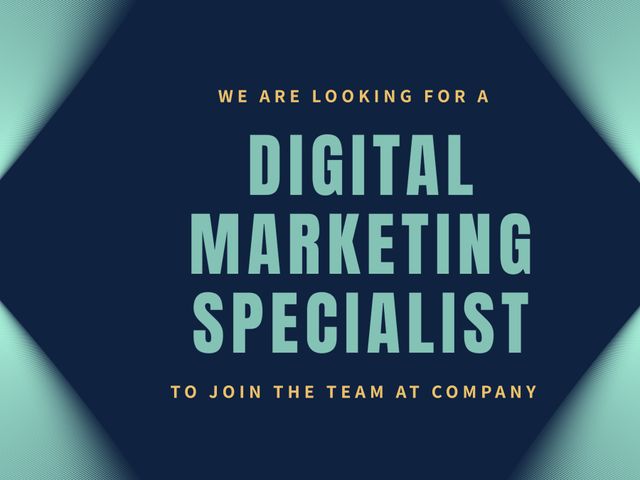 Blue Gradient Digital Marketing Specialist Job Ad - Download Free Stock Templates Pikwizard.com