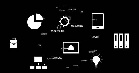 Futuristic financial data processing interface illustration