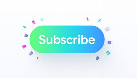 Gradient subscribe button with confetti accent rounded pill call to action minimalist ui