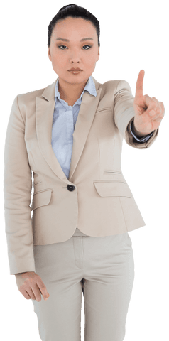 transparent serious asian businesswoman pointing with determined expression - Download Free Stock Videos Pikwizard.com
