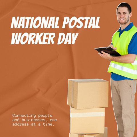 celebrating national postal worker day with courier and packages - Download Free Stock Templates Pikwizard.com