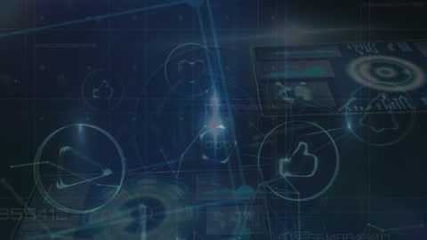 Futuristic Network Interface with Data Animation