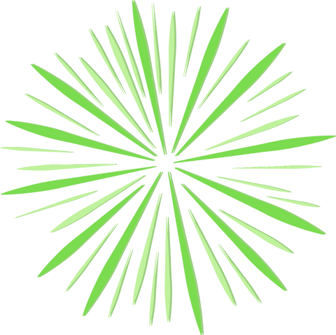 Vibrant burst of green leaves on transparent background