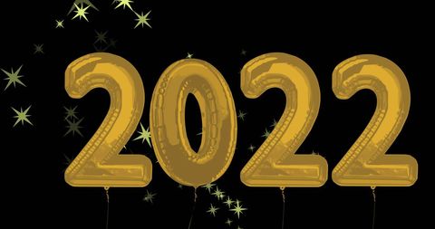 glowing 2022 balloons with sparkling stars celebration theme - Download Free Stock Images Pikwizard.com