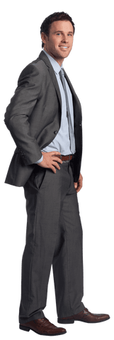 Confident Businessman Standing in Suit with Transparent Background