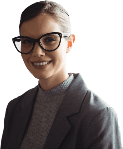 Smiling Young Businesswoman Transparent Background
