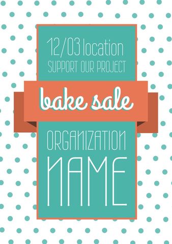 Colorful Bake Sale Announcement Flyer with Polka Dots - Download Free Stock Templates Pikwizard.com