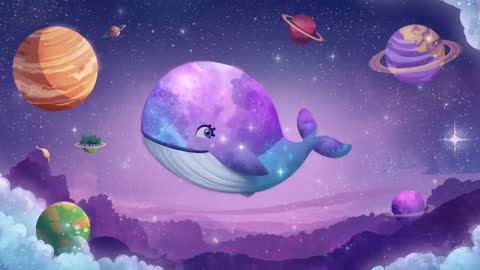 Galaxy Whale Journey Through Cosmic Dreamscape