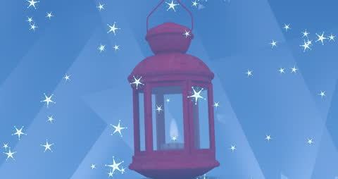Festive Lantern with Falling Stars Animation