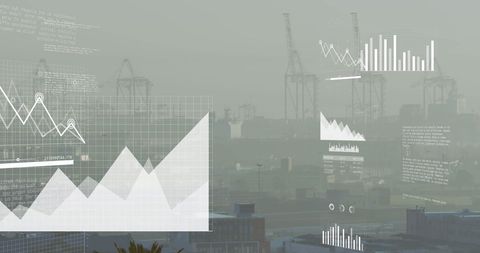 Futuristic Cityscape Merging Technology and Data Visualizations - Download Free Stock Images Pikwizard.com