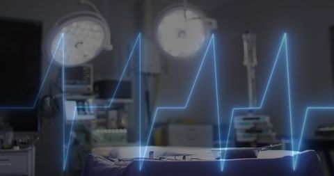 Cardiograph Overlay in Modern Operating Room - Download Free Stock Images Pikwizard.com