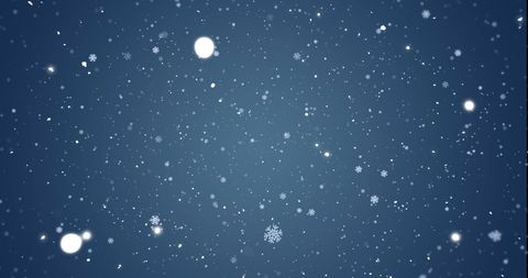 Snowflakes Falling on Blue, Evokes Winter and Christmas